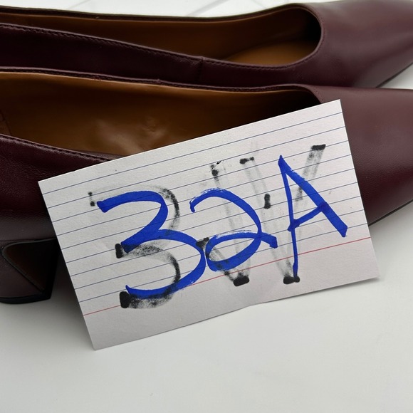 New Franco Sarto Salino Pumps Women 8.5 Burgundy Leather Square Toe Block Heel - Picture 8 of 8